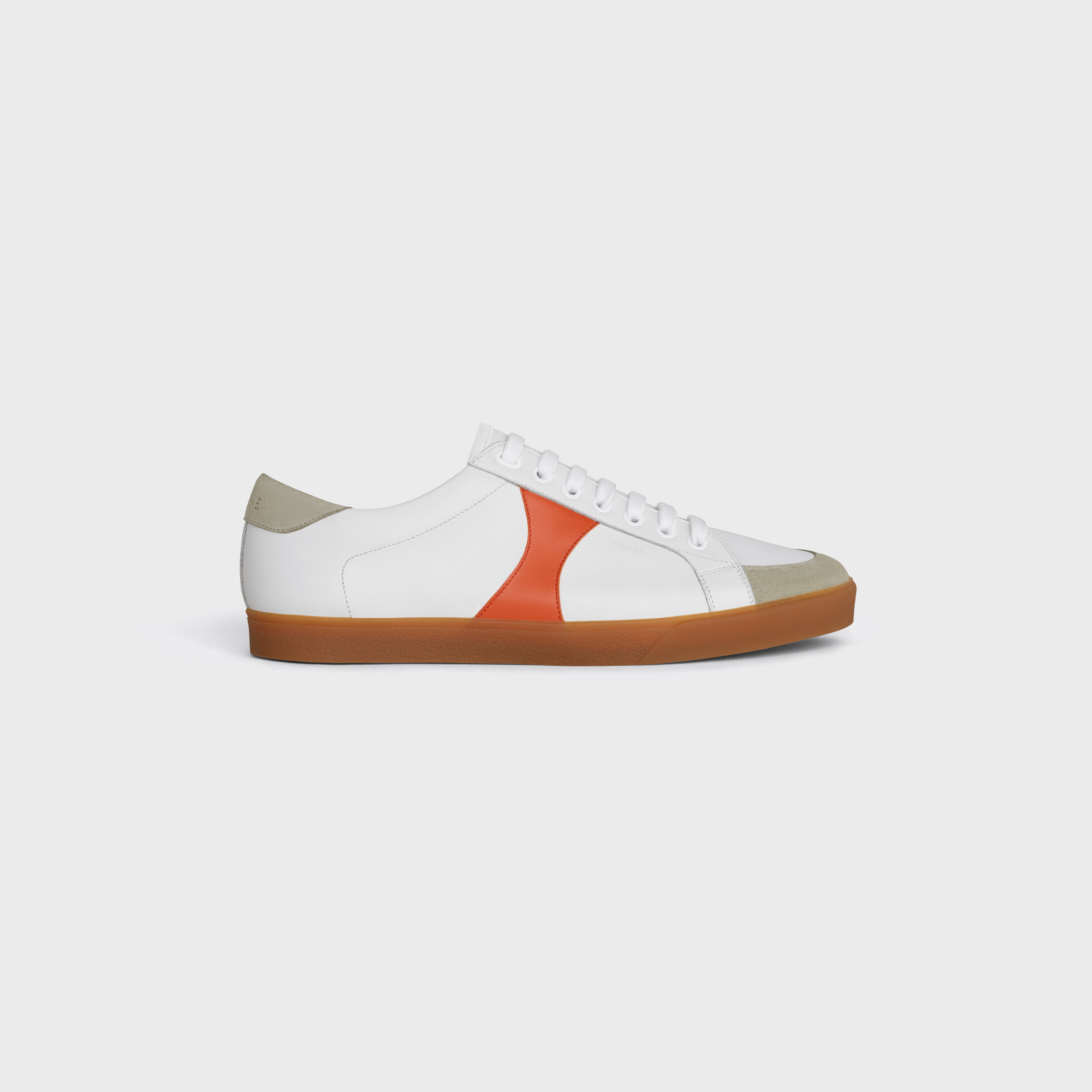 CELINE TRIOMPHE LOW LACE-UP SNEAKER PLAIN LOGO IN CALFSKIN AND SUEDE CALFSKIN - 1