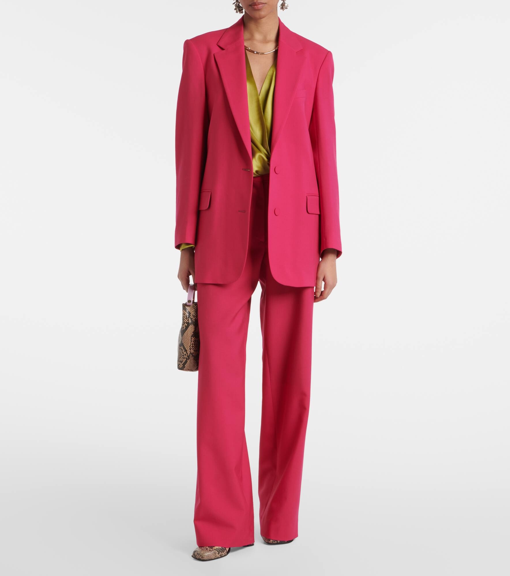 Wool and mohair twill straight pants - 2
