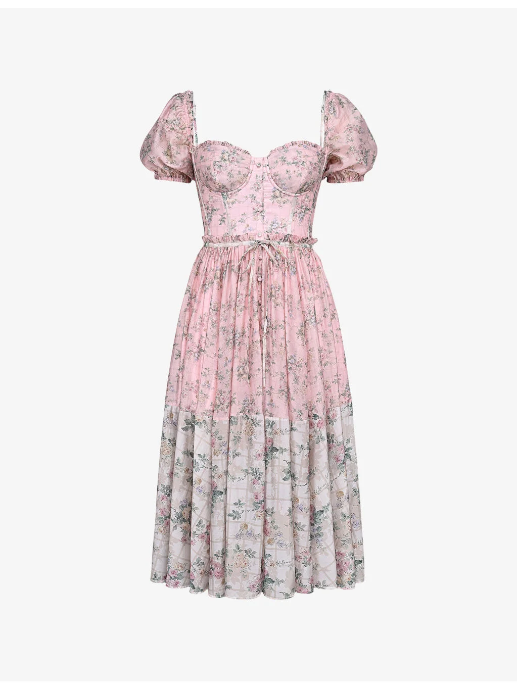 Penelope Floral-Print Tie-Waist Woven Midi Dress - 1