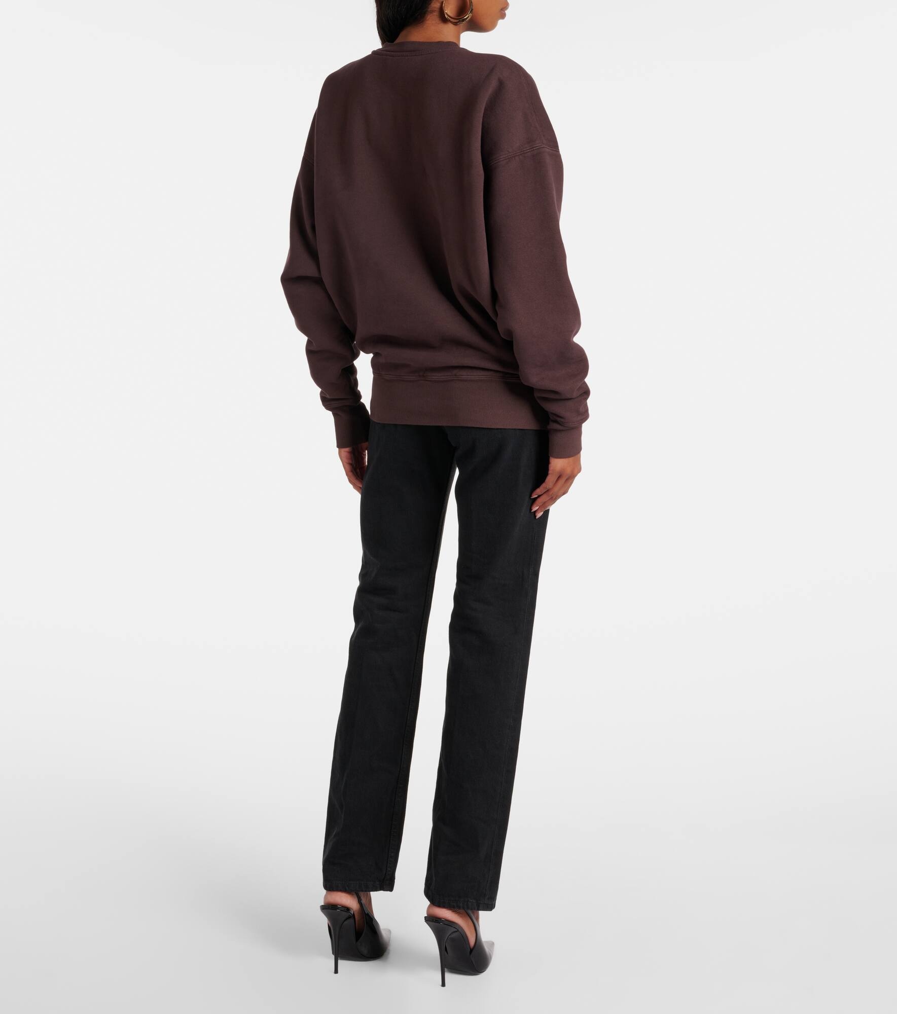 Logo embroidered cotton sweatshirt - 3