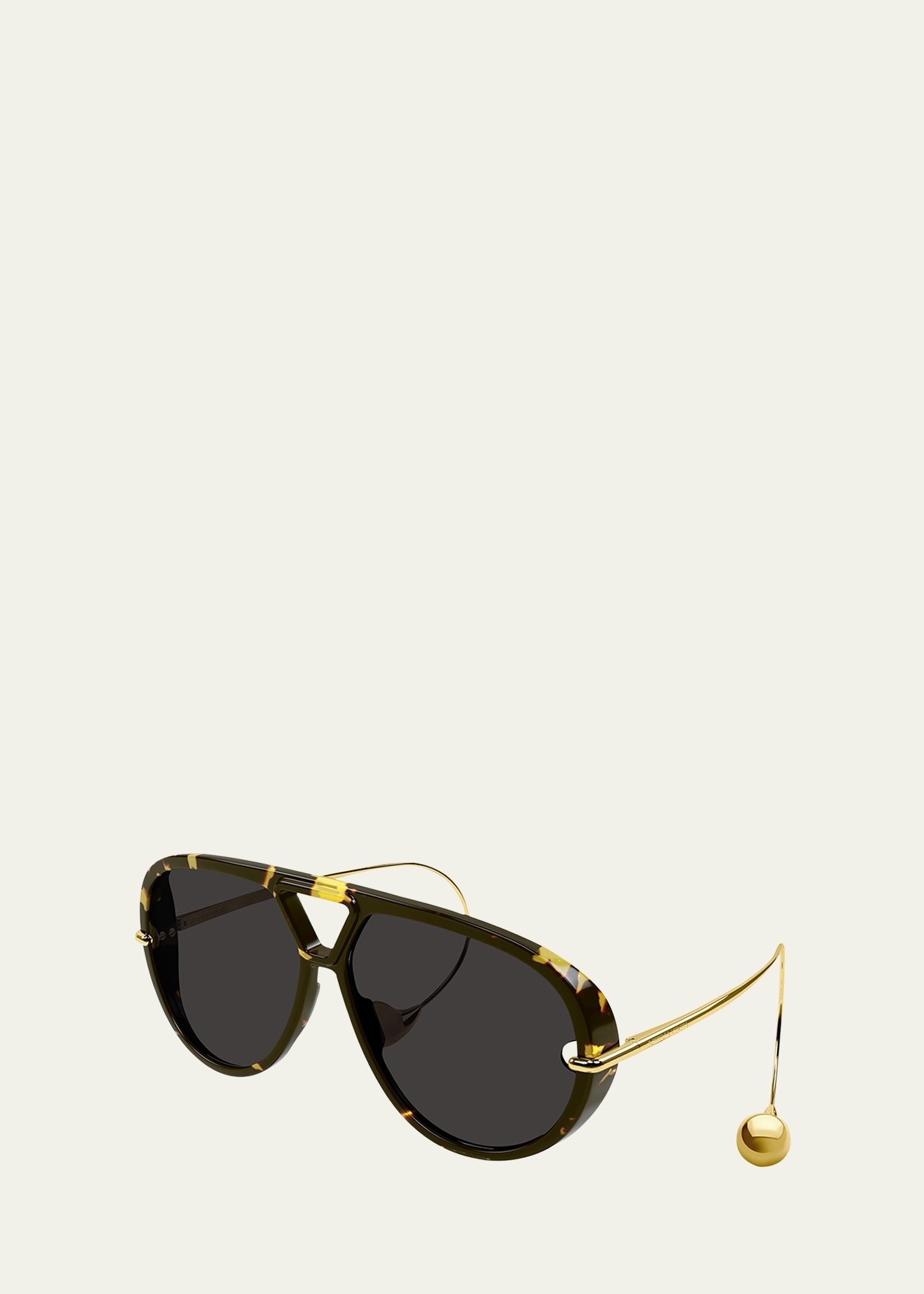 Geometric Acetate & Metal Alloy Aviator Sunglasses - 2