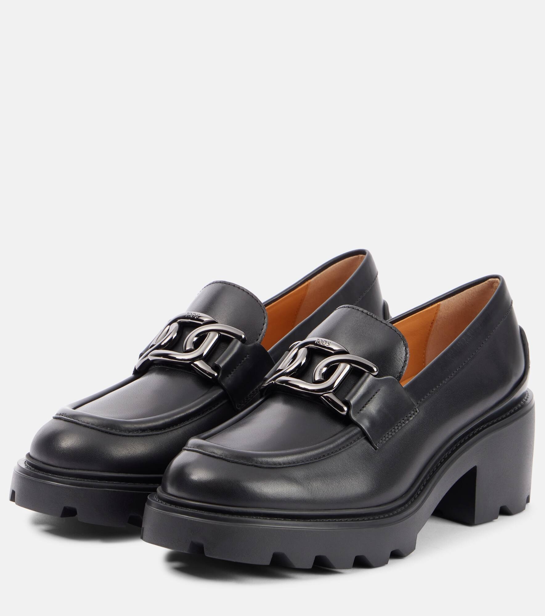 Leather loafer pumps - 5