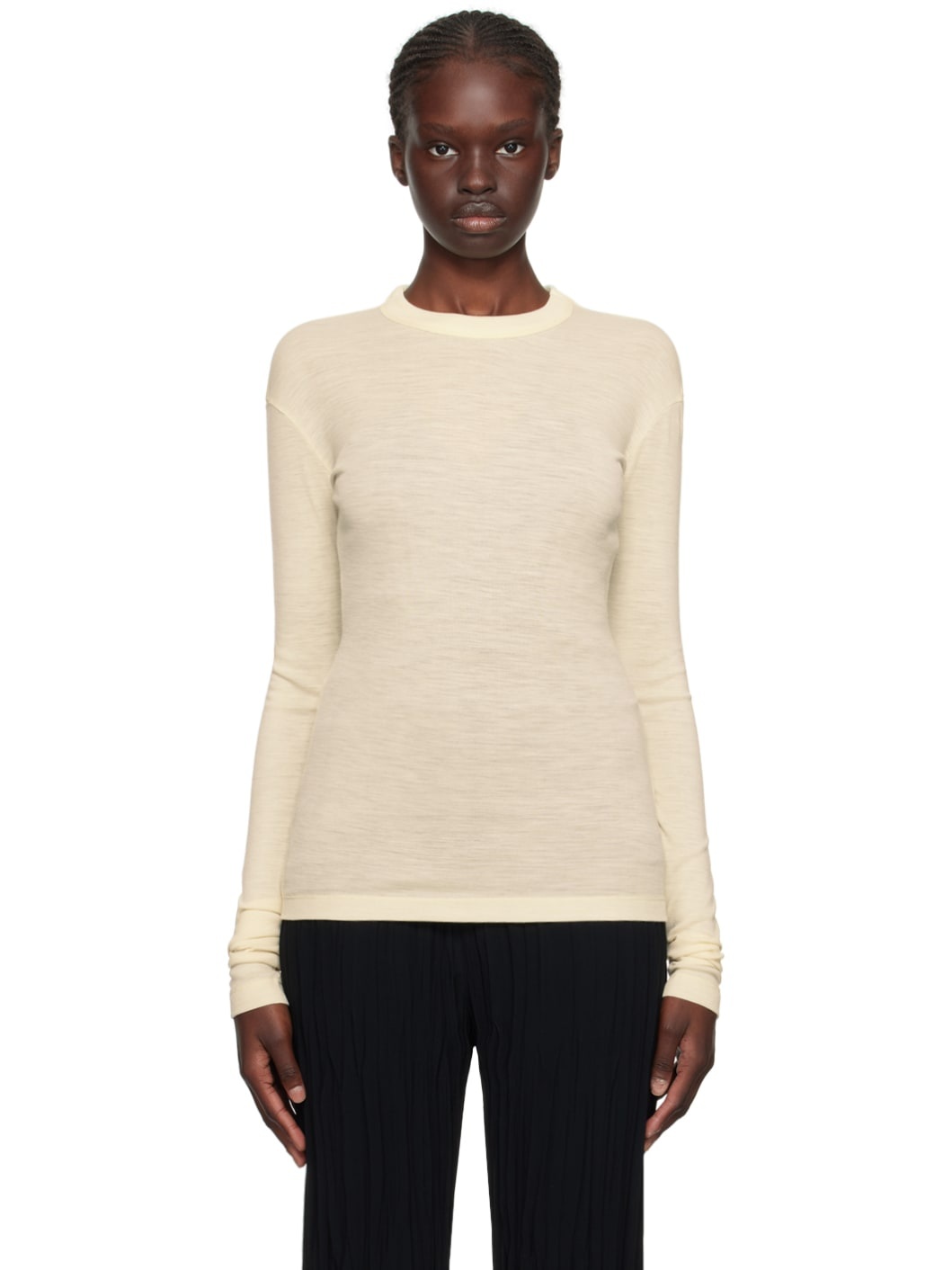 Off-White Crewneck Long Sleeve T-Shirt - 1