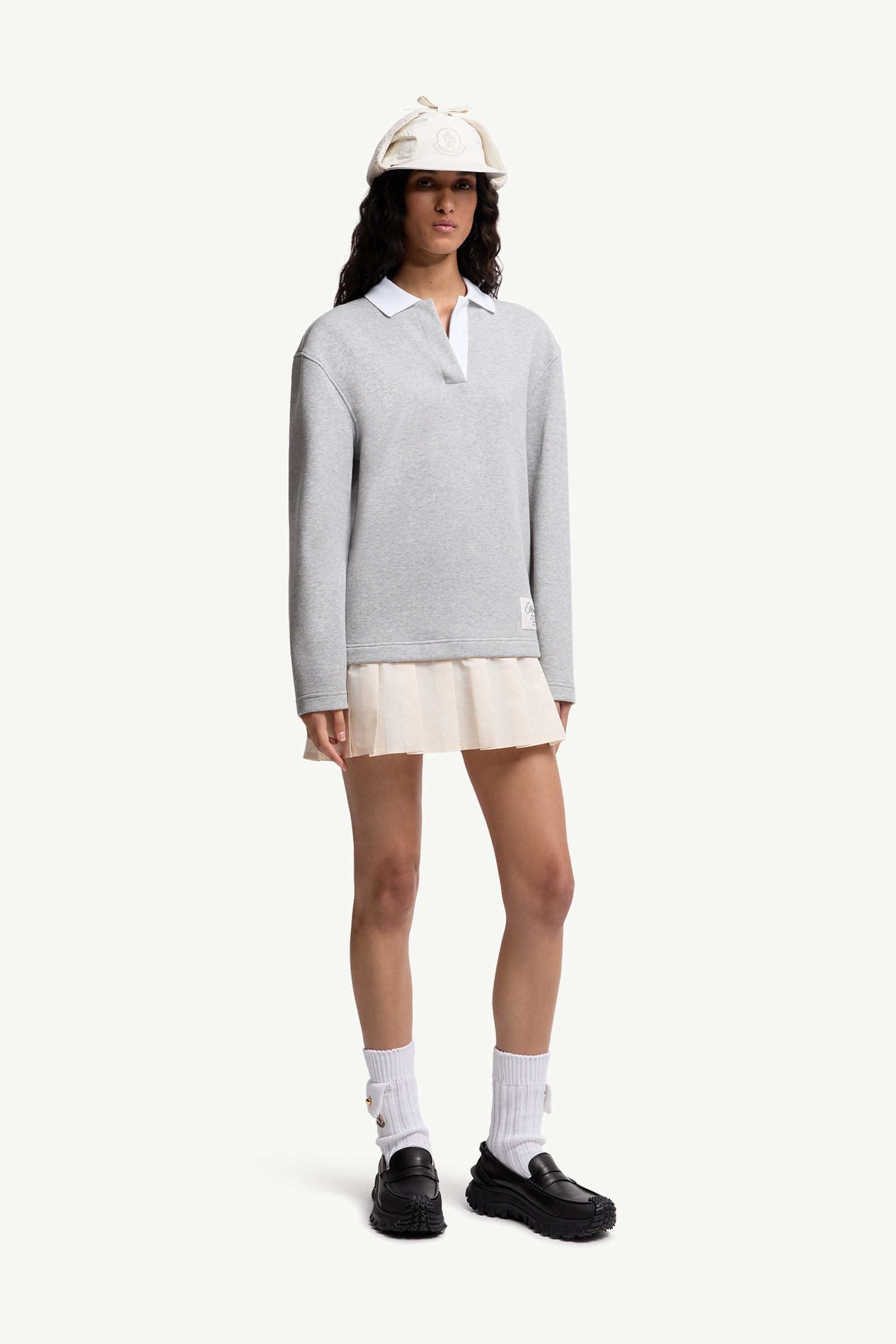 Pleated Cotton Blend Polo Dress - 2