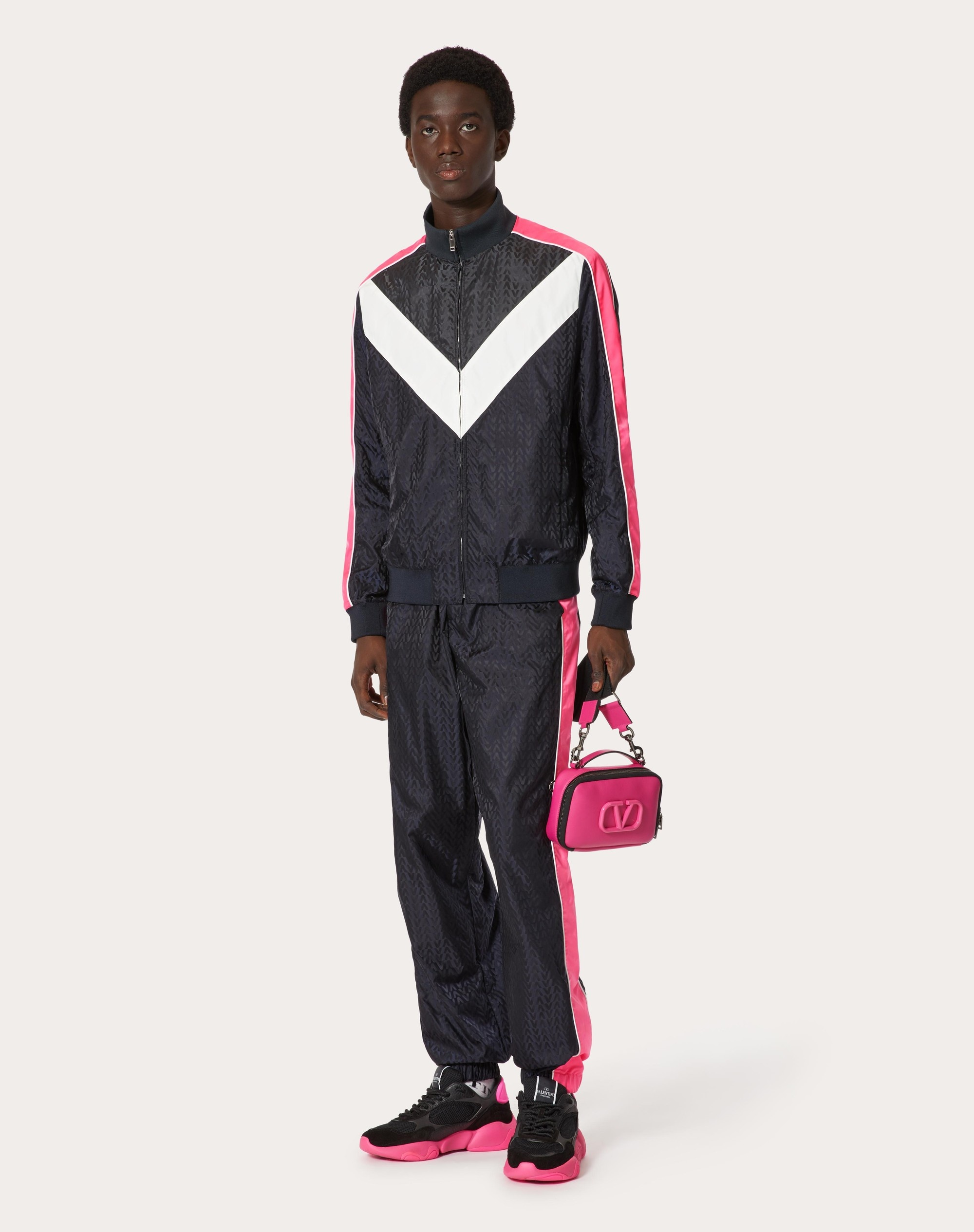 TRACK JACKET WITH OPTICAL VALENTINO JACQUARD - 2