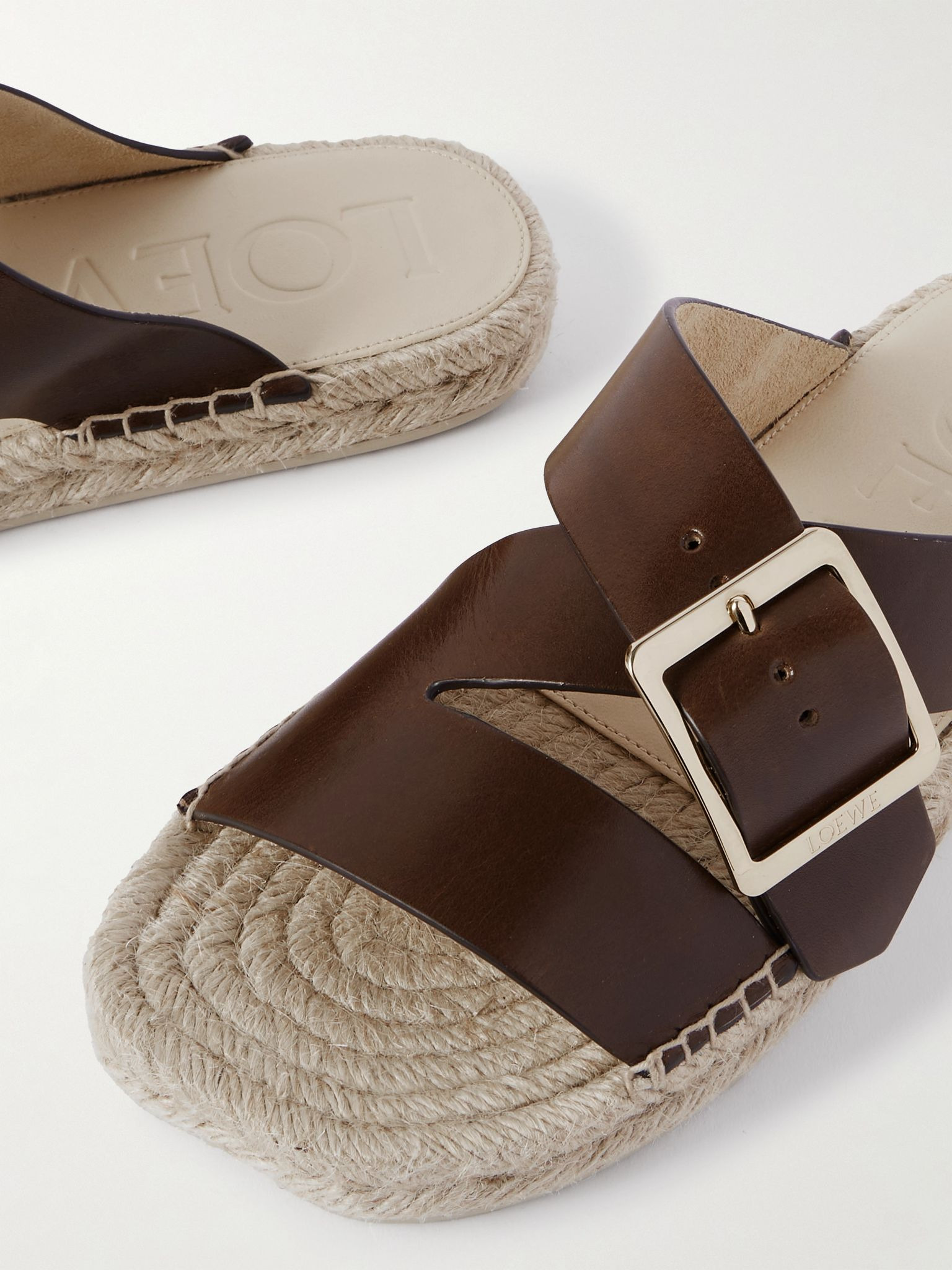 + Paula's Ibiza leather platform sandals Brown - 4