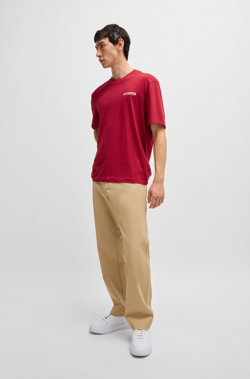 HUGO COTTON-JERSEY T-SHIRT WITH GRAPHIC PRINTS outlook