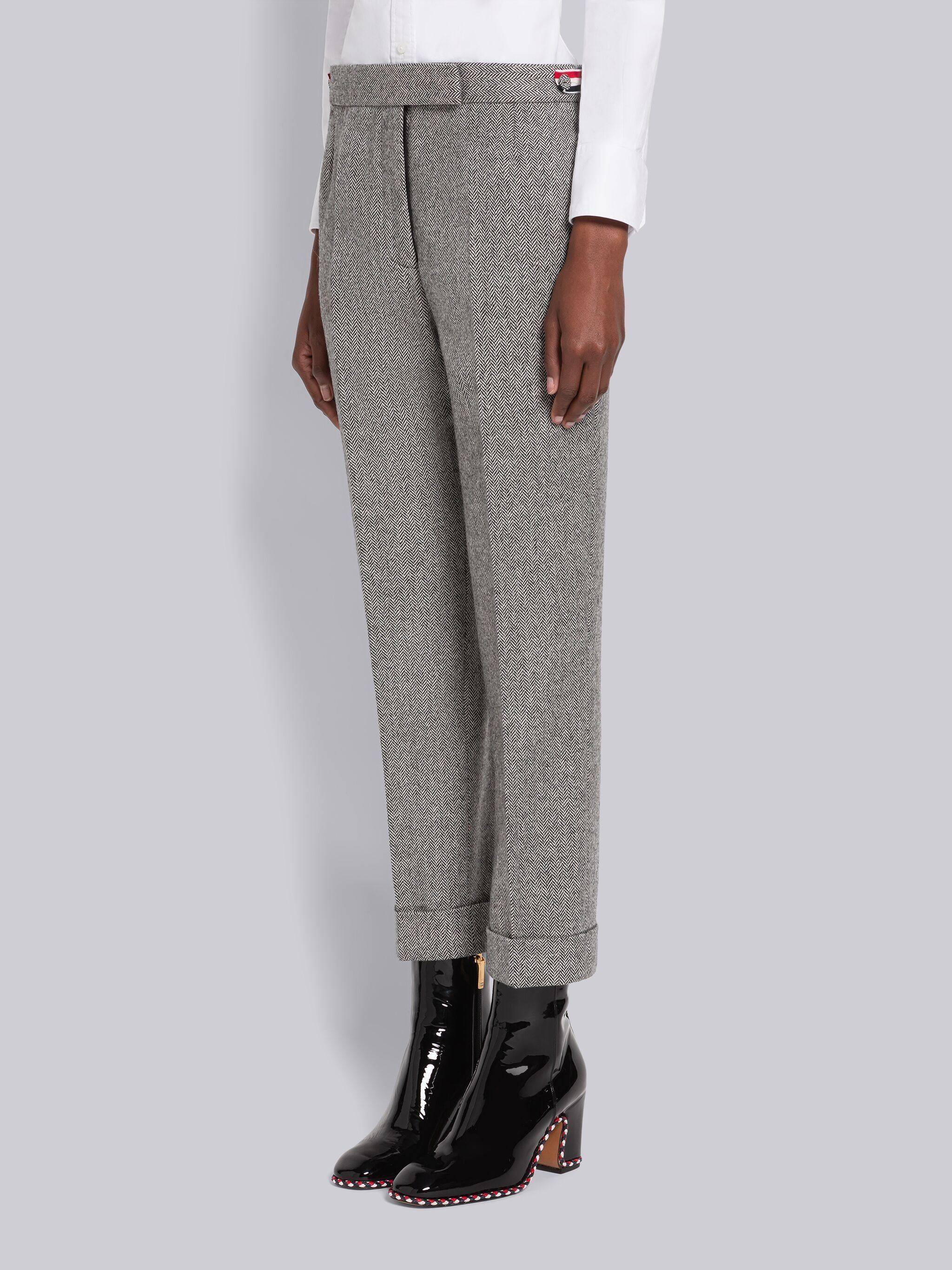 Herringbone Lambswool Low Rise Slim Trouser - 2