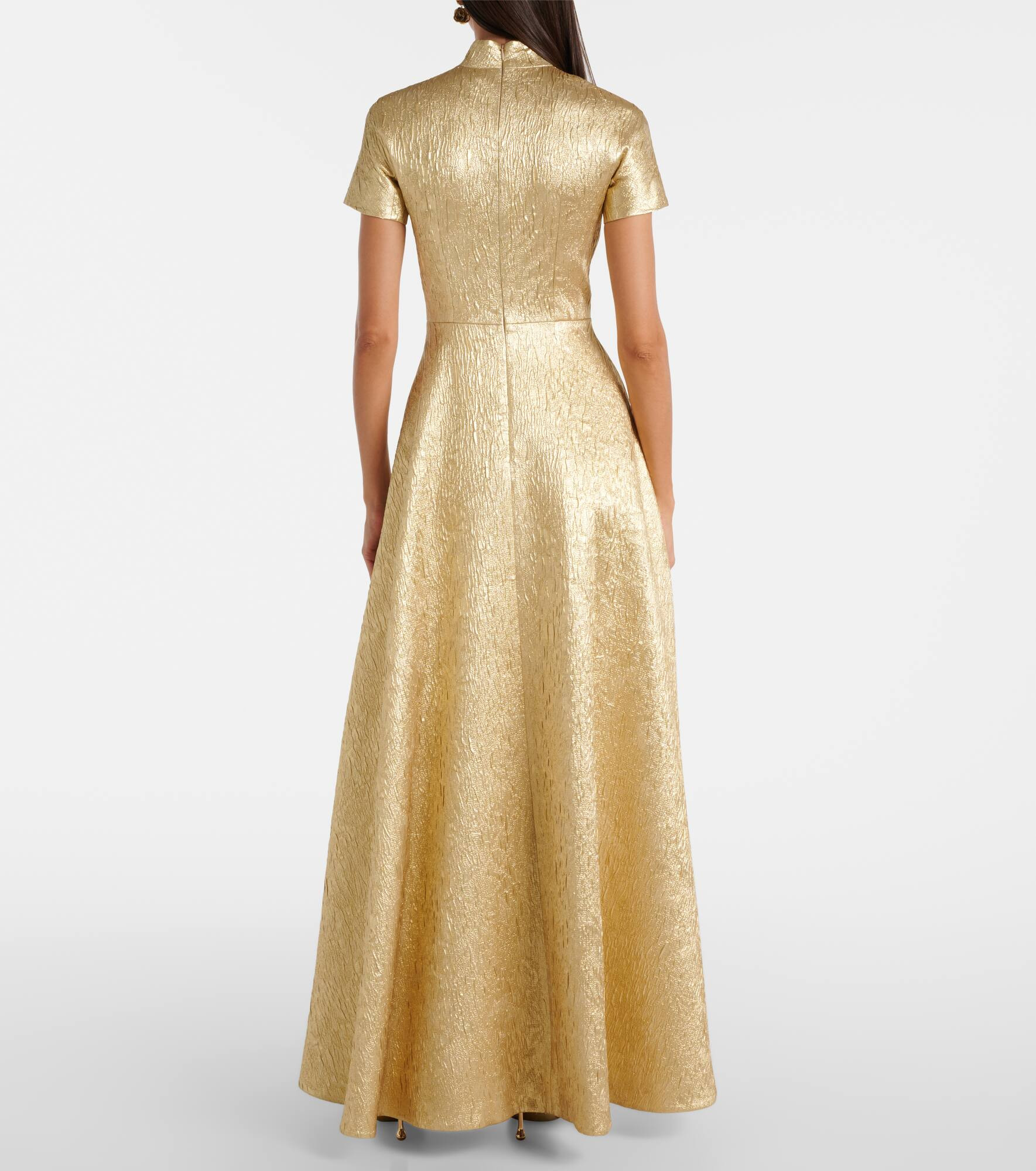 Malinda metallic cloque gown - 3