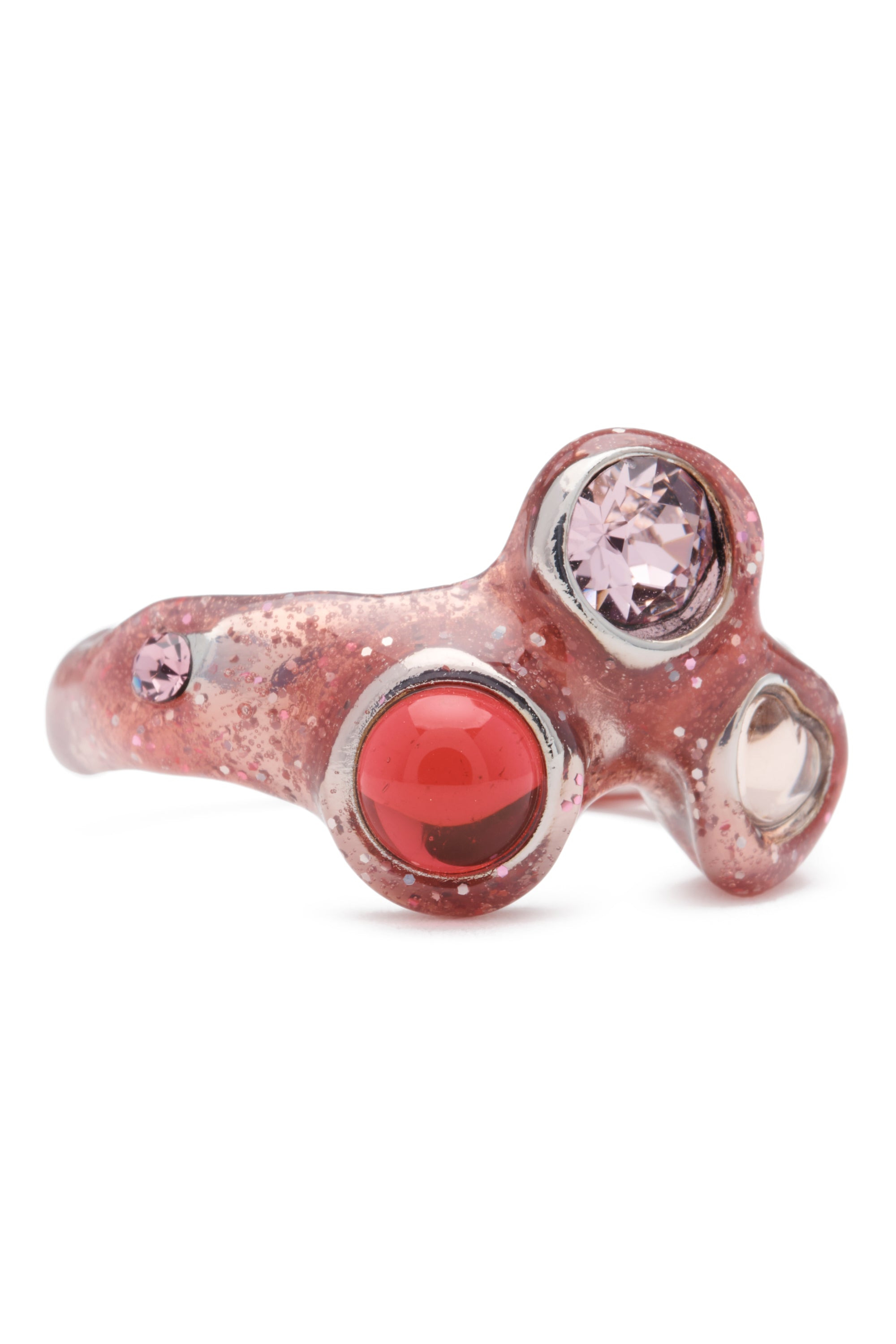 LIGHT PINK GLITTER FLORENCE RING - 2
