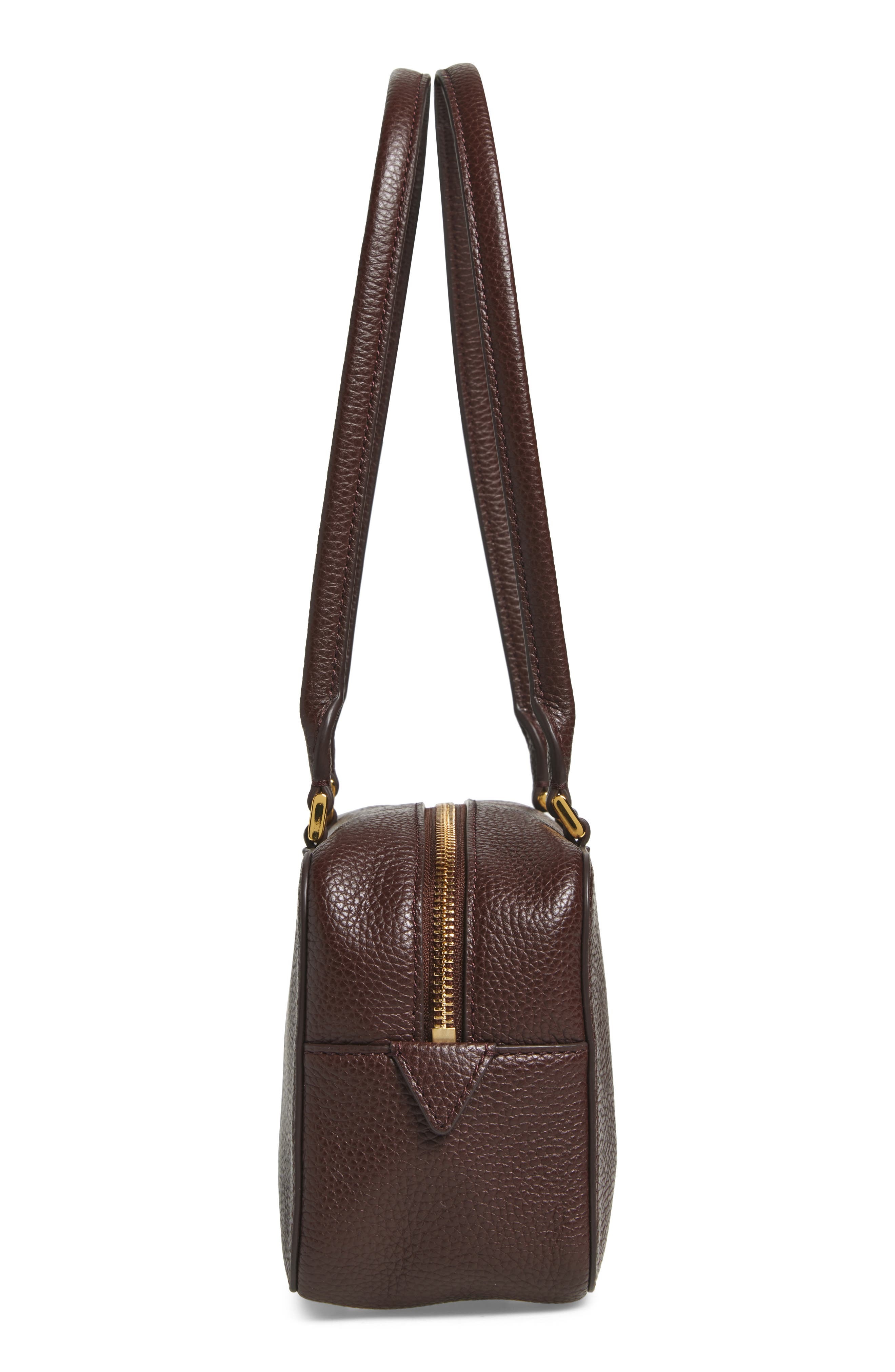 Veronica Beard Boxy Leather Shoulder Bag in Dark Raisin at Nordstrom - 4