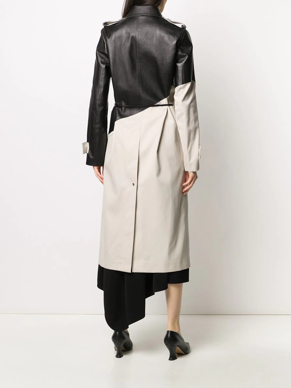 two-tone trench coat - 4