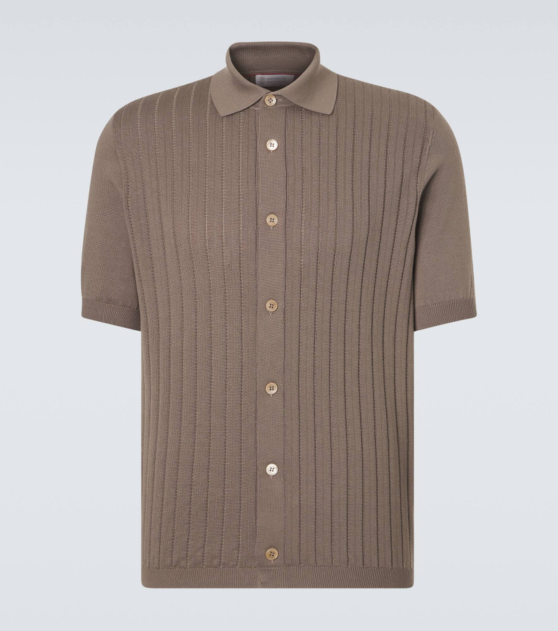 Ribbed-knit cotton cardigan 1