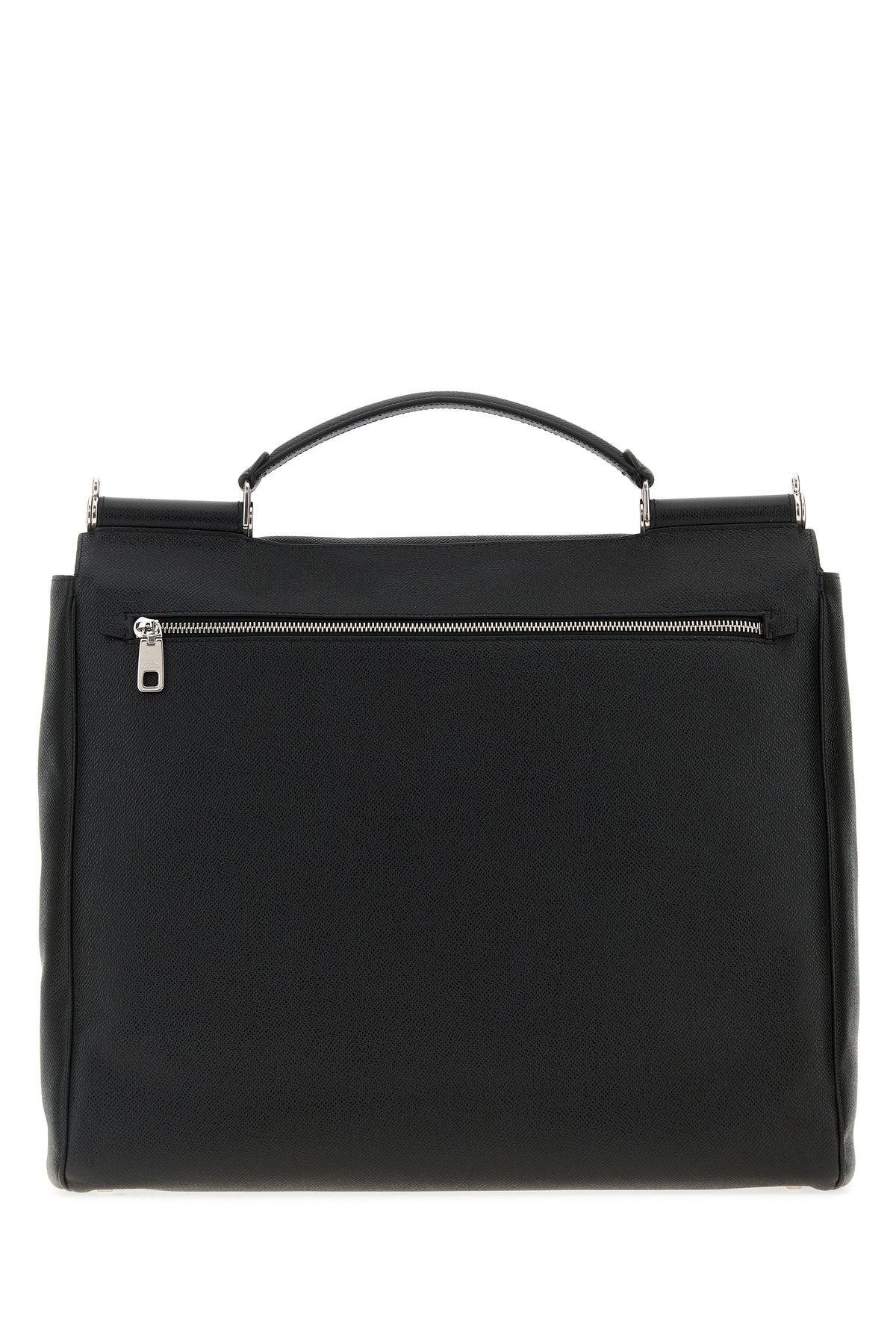 Black leather Sicily briefcase - 3