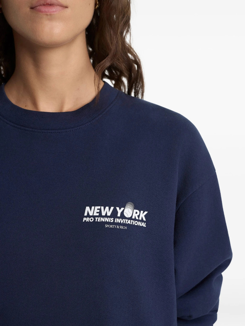 Sporty & Rich Text-print Crew-neck Sweater 4