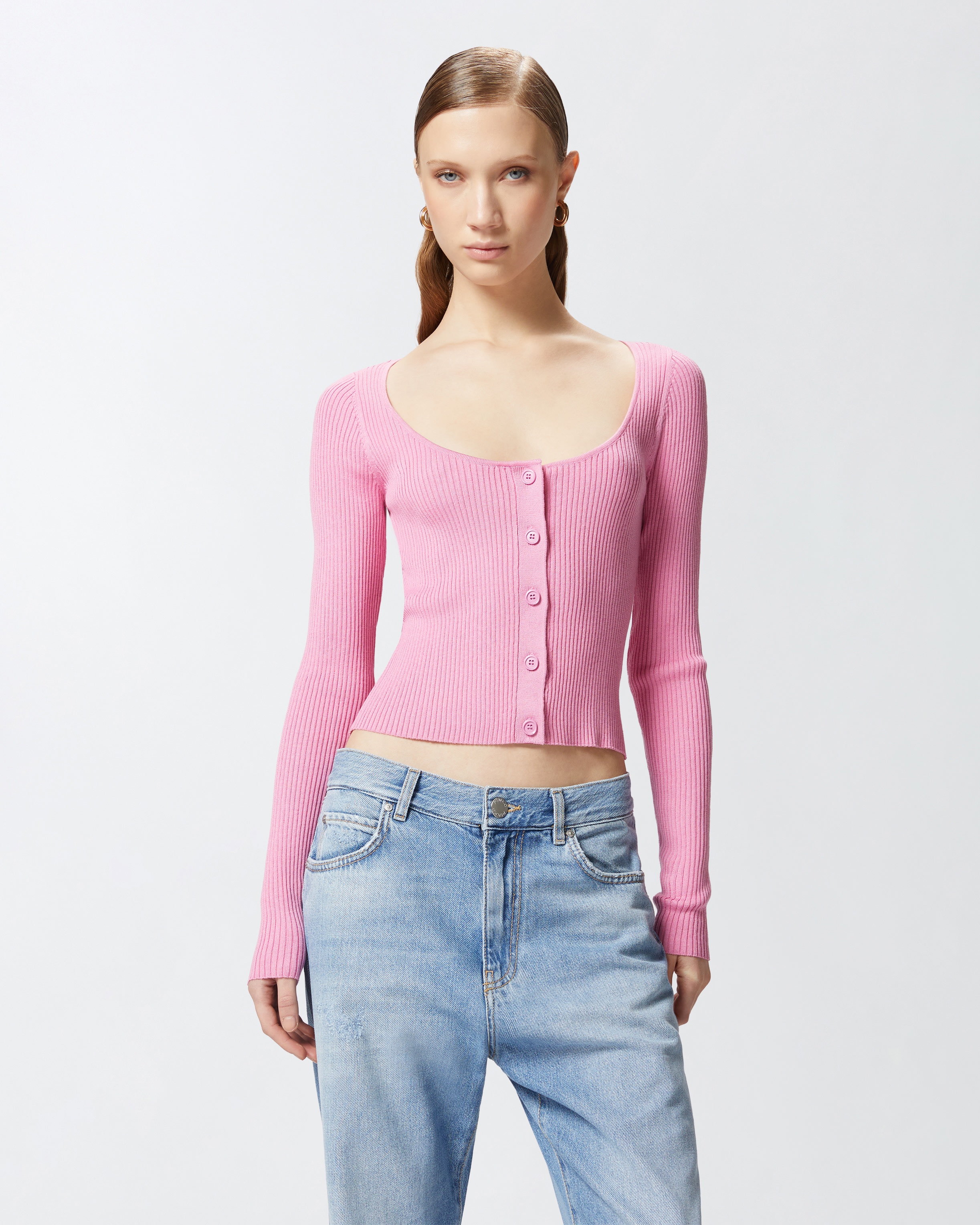 CROPPED CARDIGAN WITH BIRD LOGO ON THE BACK - 2
