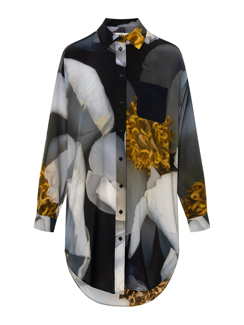 BIG SHIRT - PRINT F WHITE ROSES 1