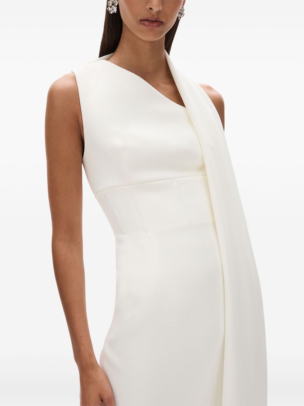 Clara asymmetric-detail midi dress - 7