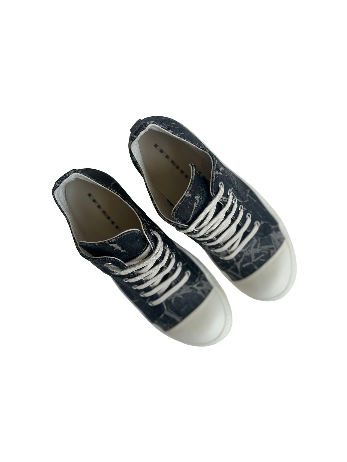 MEN'S DENIM LOW SNEAKERS (BLACK WASHED FOIL/MILK) - 4