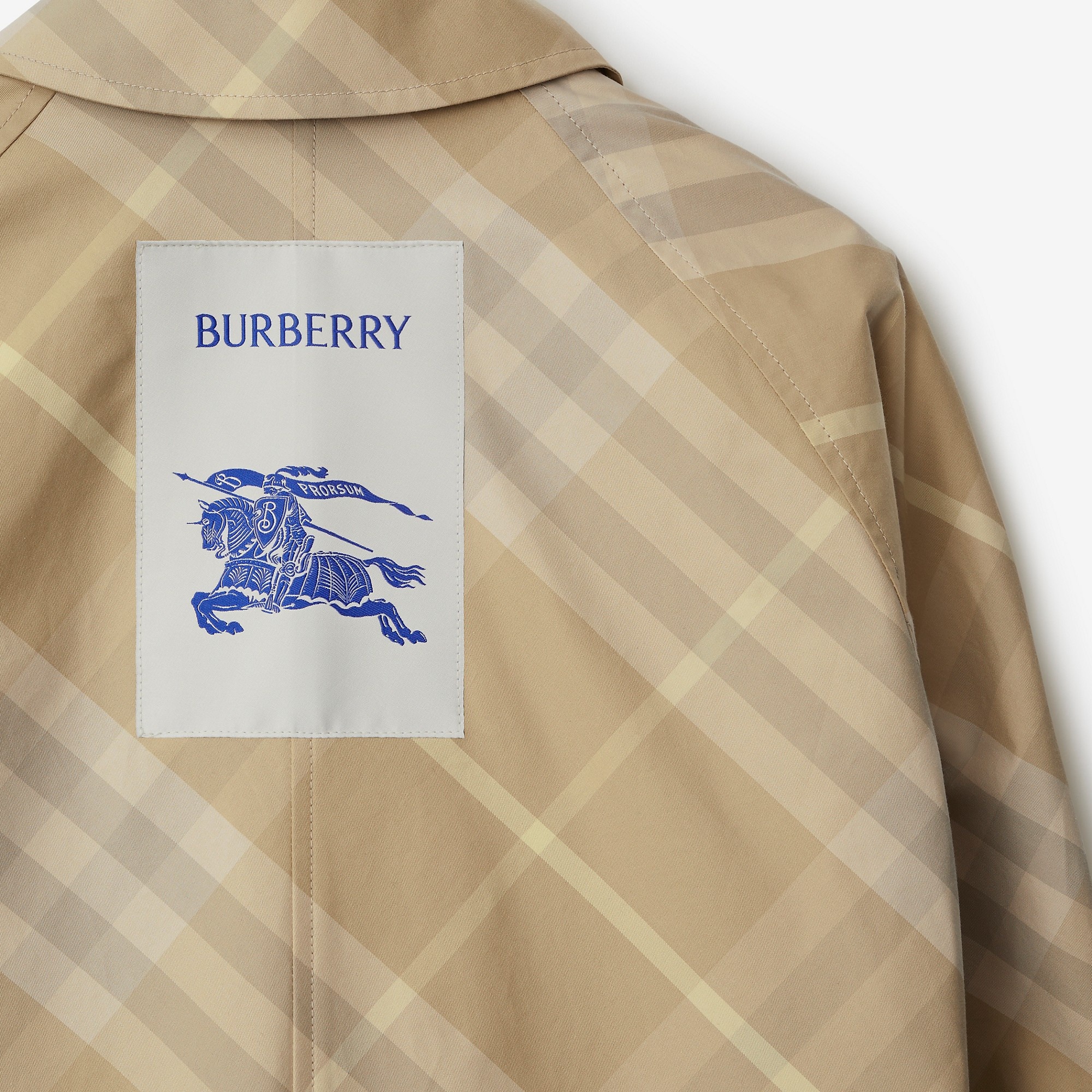 Mid-length Reversible Check Gabardine Car Coat - 6