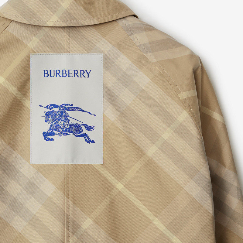 Mid-length Reversible Check Gabardine Car Coat 6