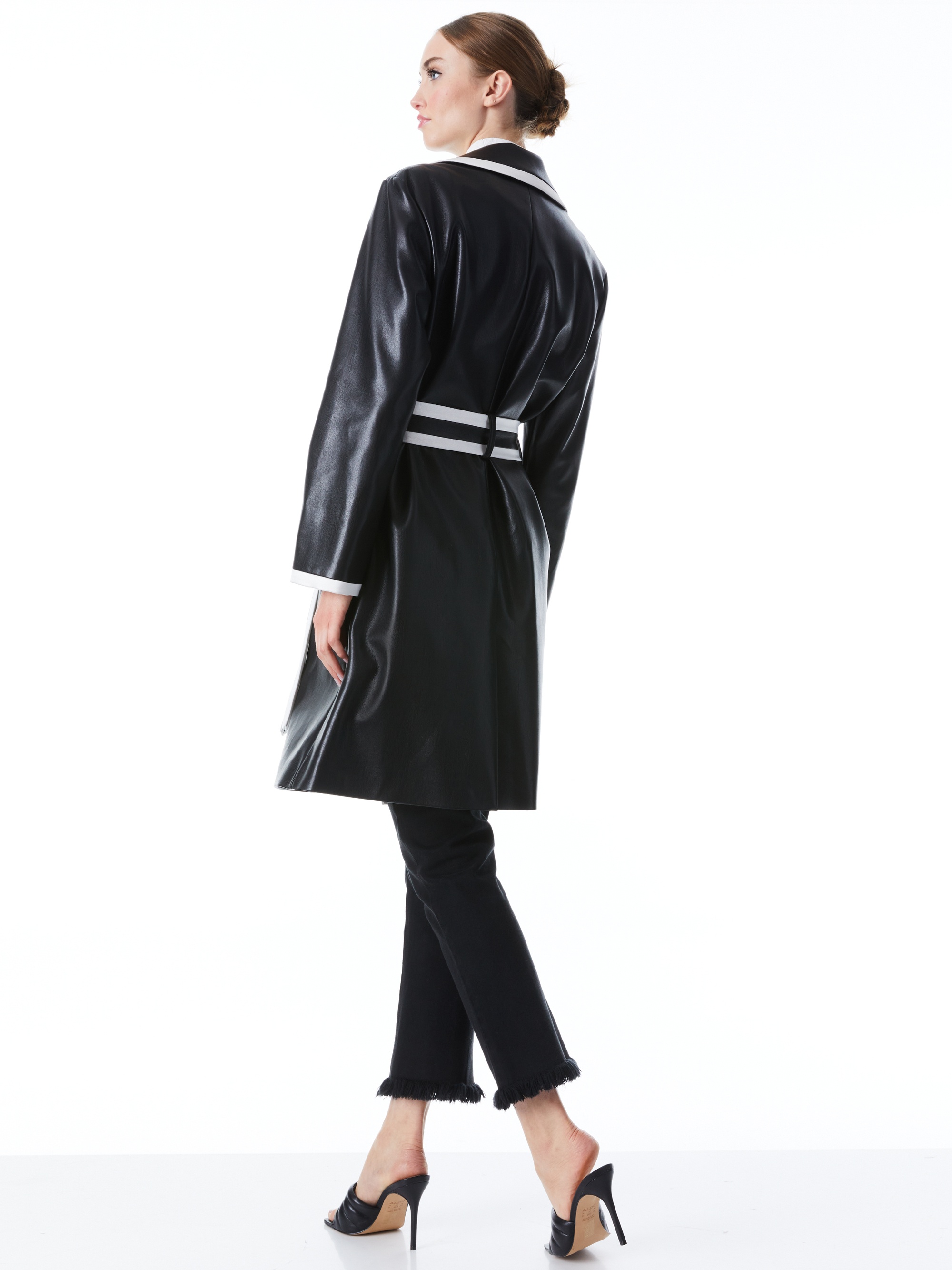 SABRA COMBINATION VEGAN LEATHER TRENCH COAT - 3