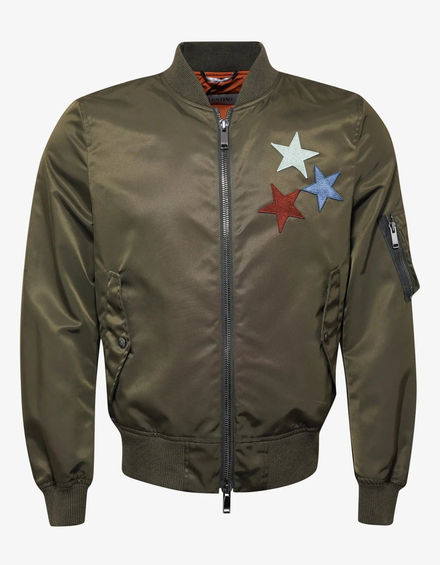 Valentino Khaki Jamie Reid Embellished Bomber Jacket - 1