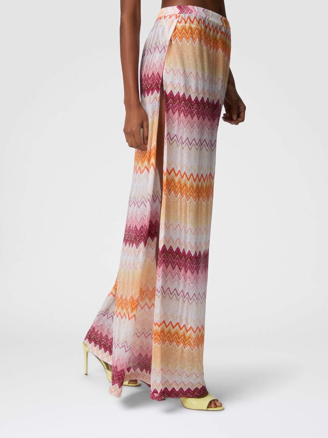 Classic trousers in a viscose blend zig zag lamé - 4