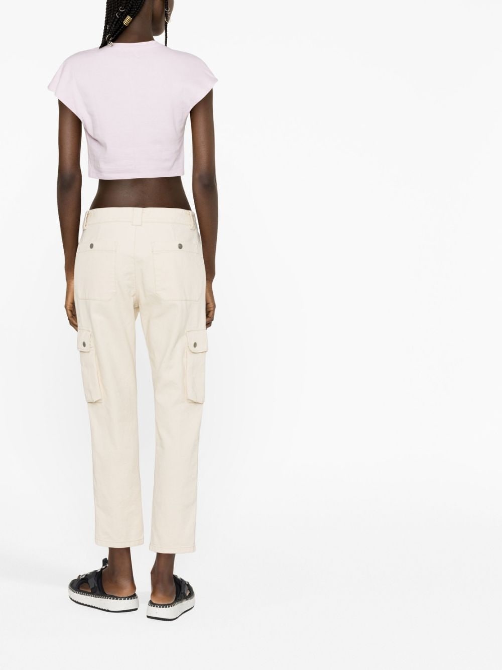 low-rise cropped cargo pants - 3
