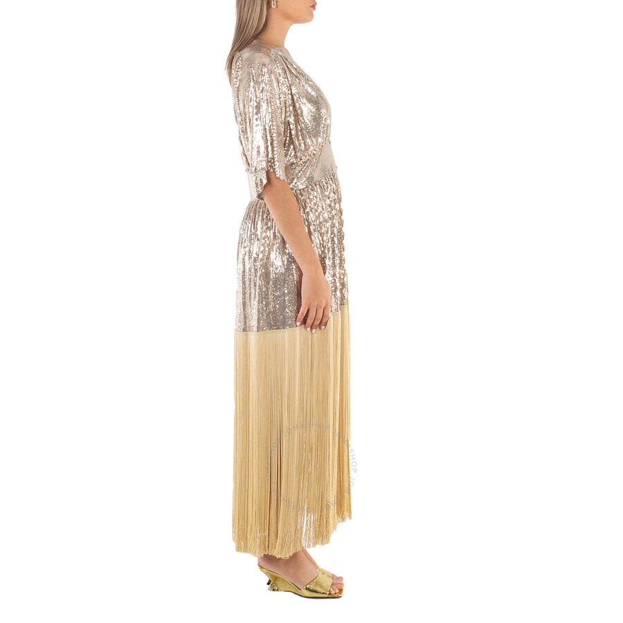 Paco Rabanne Fringe Detail Kaftan Mesh Dress, Brand Size 36 (US Size 4) - 4