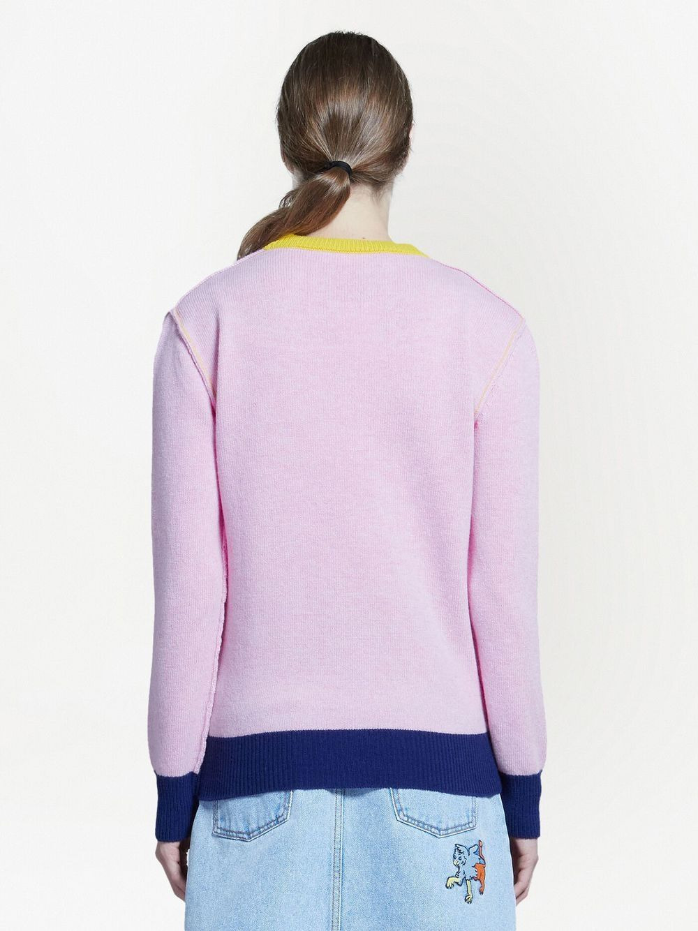 embroidered-logo contrast-trim jumper - 4