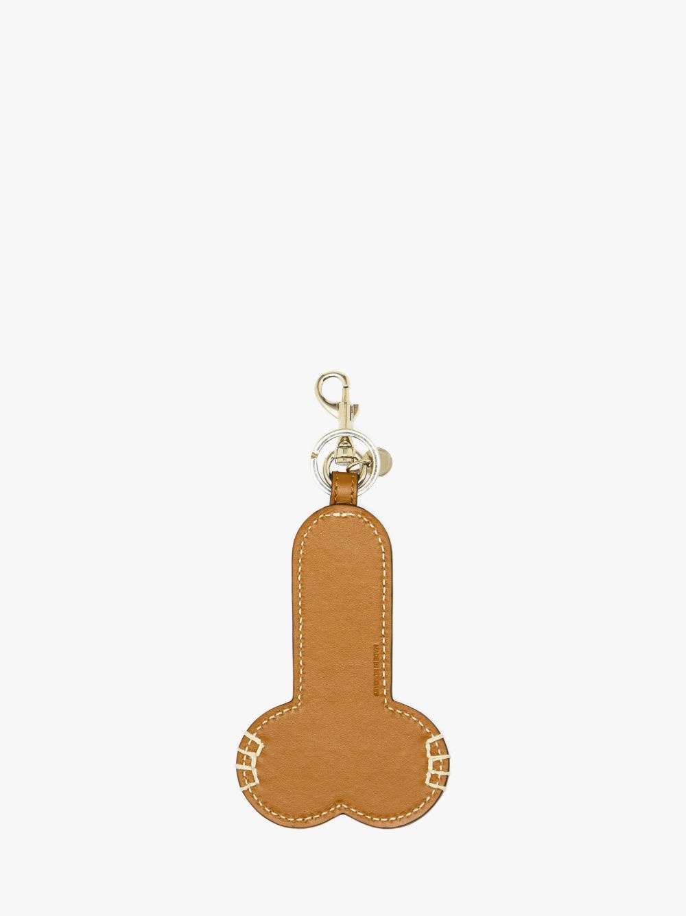 CONTRAST TOPSTITCH LEATHER PENIS KEYRING - 2