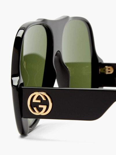 GUCCI Oversized aviator acetate sunglasses outlook