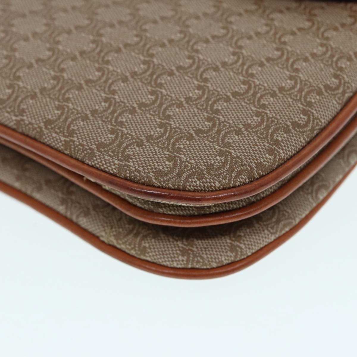 CELINE Macadam Canvas Shoulder Bag Beige Gold - 15