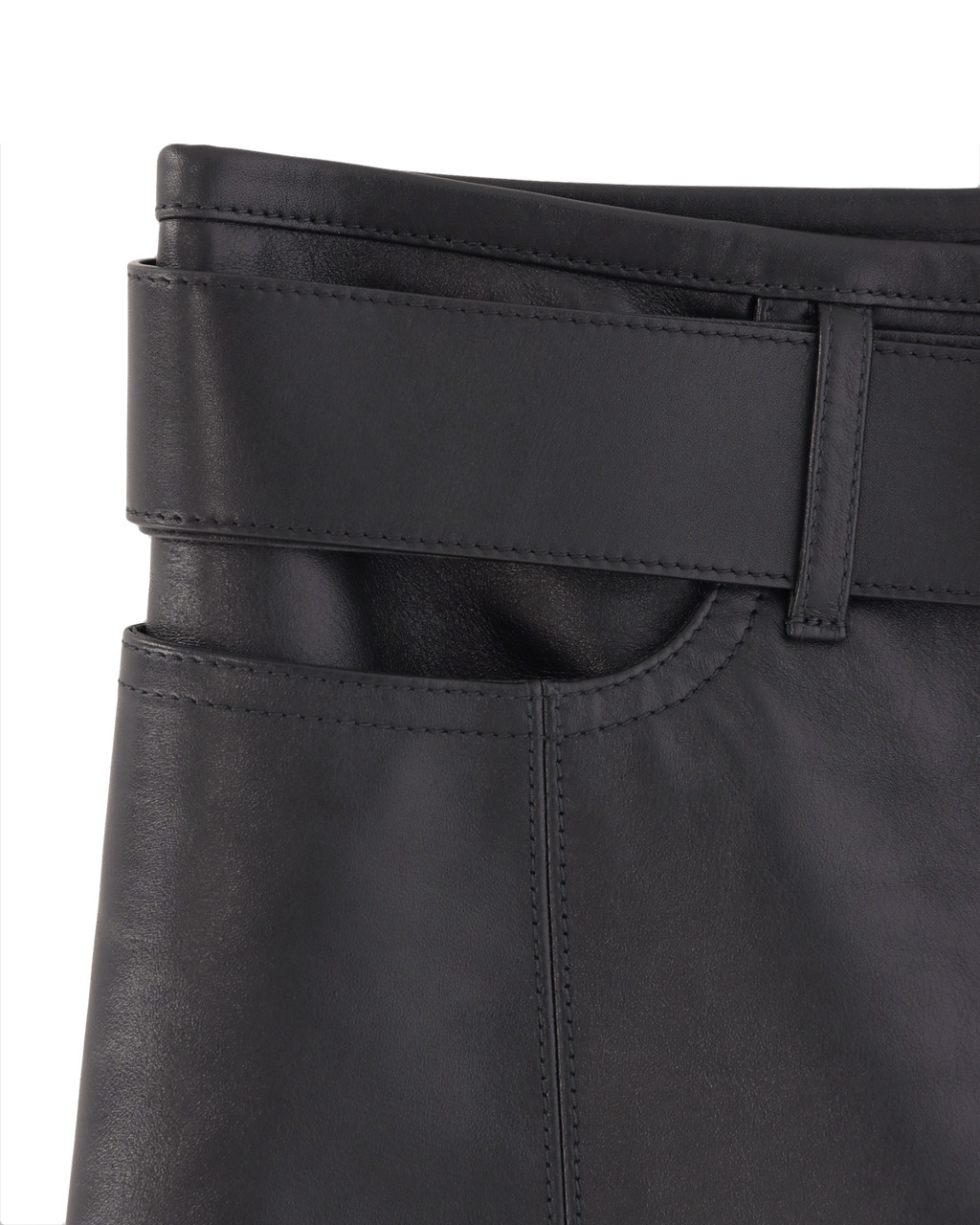 BUCKLE LEATHER PANT - 6