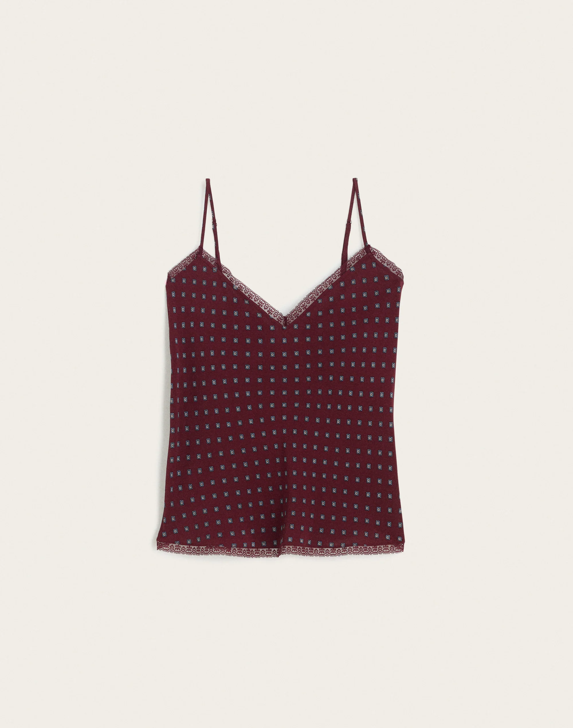 Lace-Trim V-Neck Cami Top - 1