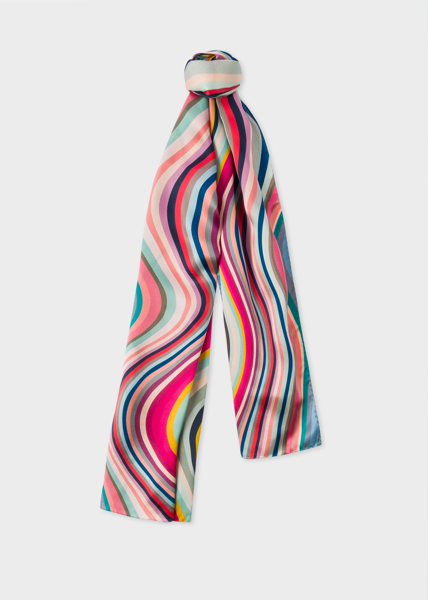 Long 'Swirl' Silk Scarf - 5