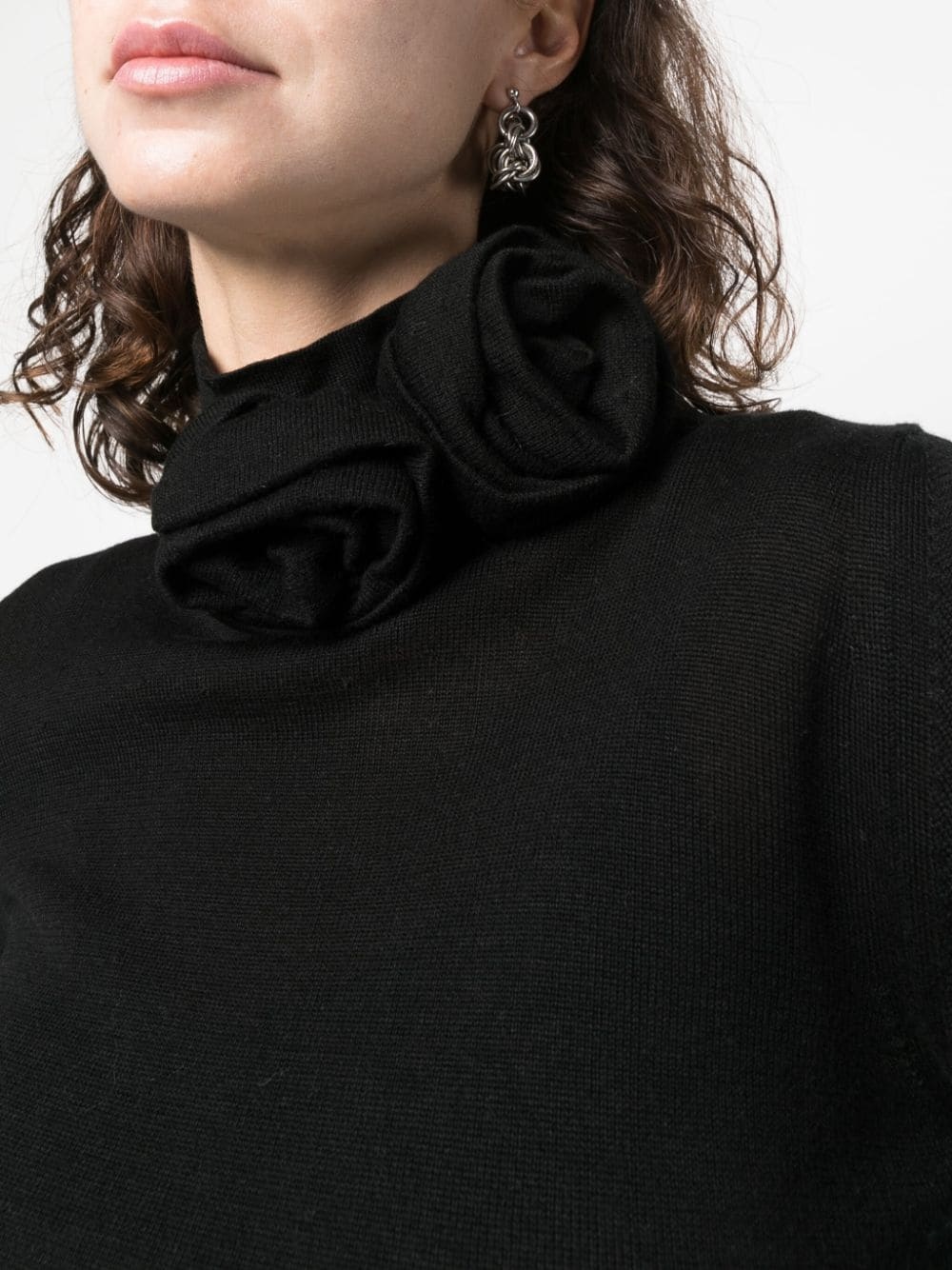 floral-appliquÃ© high-neck jumper - 5