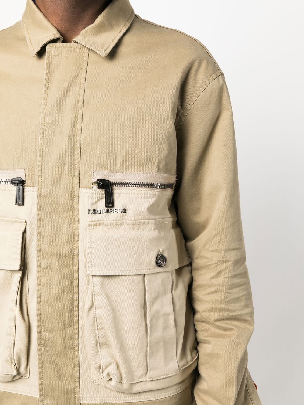 two-tone flap-pocket jacket - 5