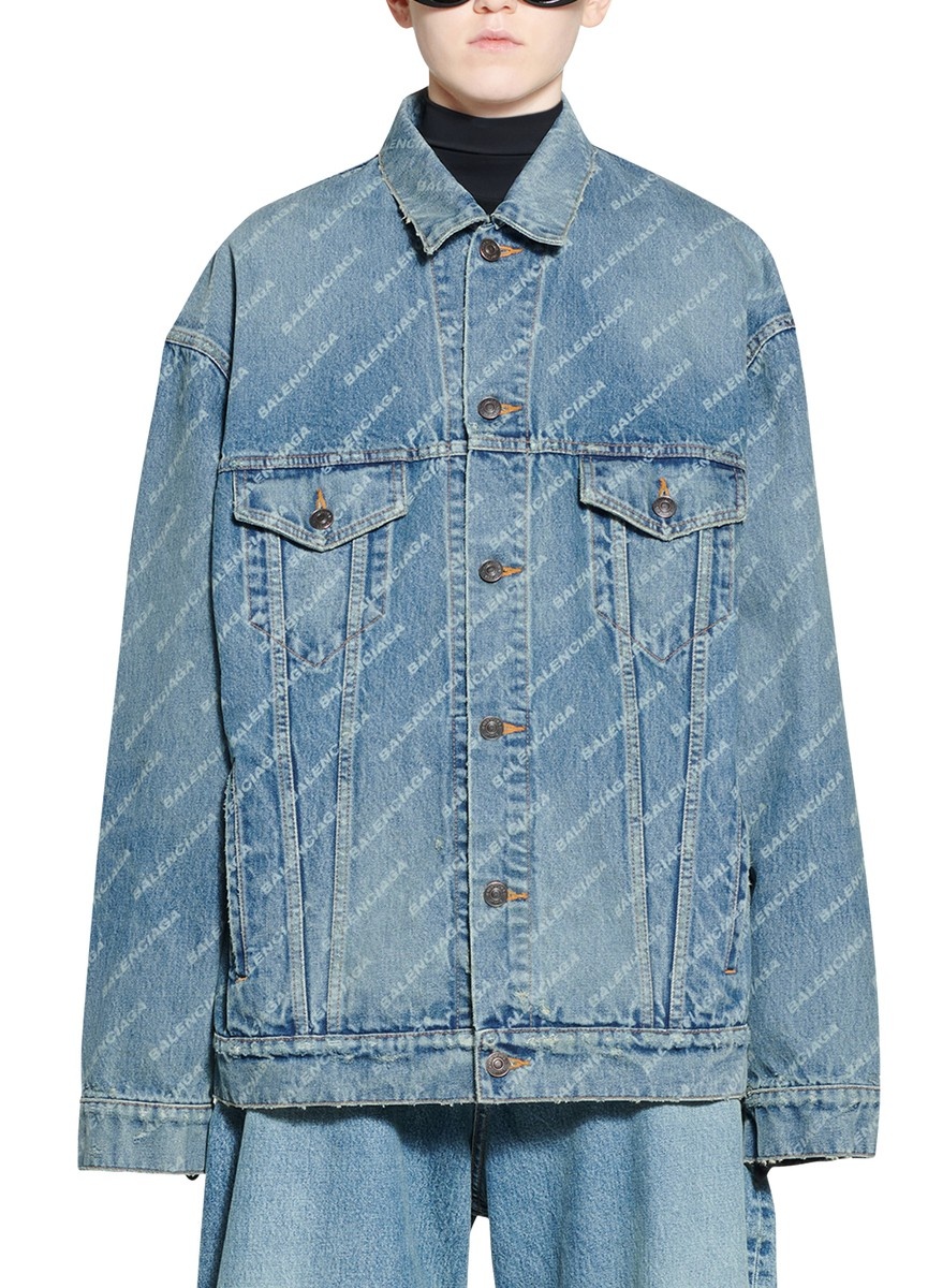 Denim jacket with all over logo - 2