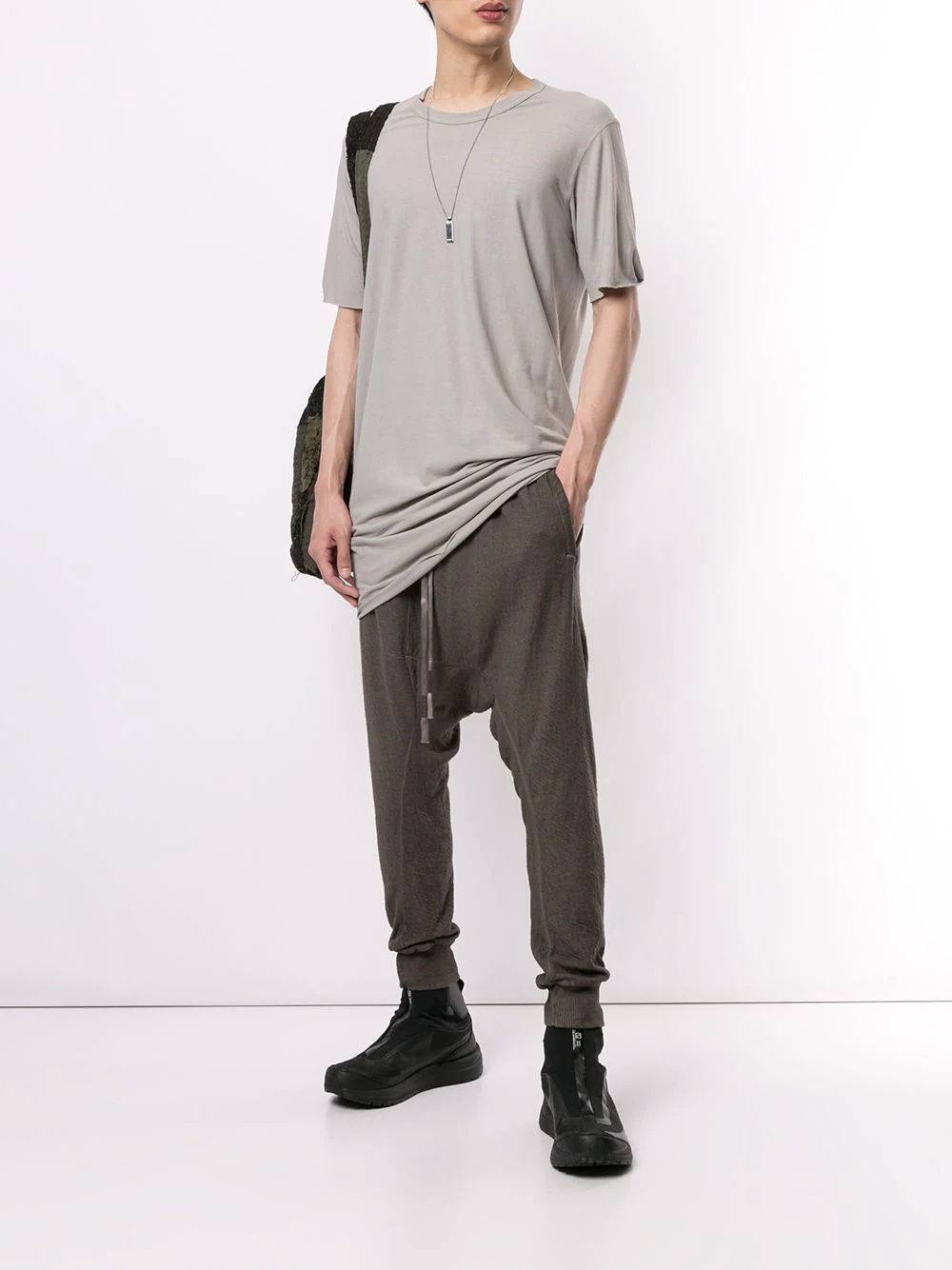 raw edge long T-shirt - 2