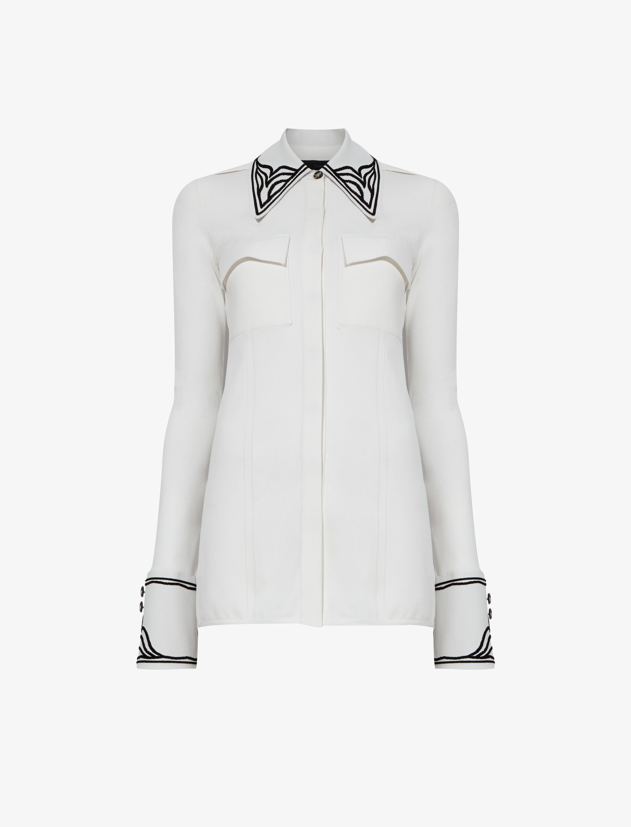 Cloque Jacquard Knit Shirt - 1