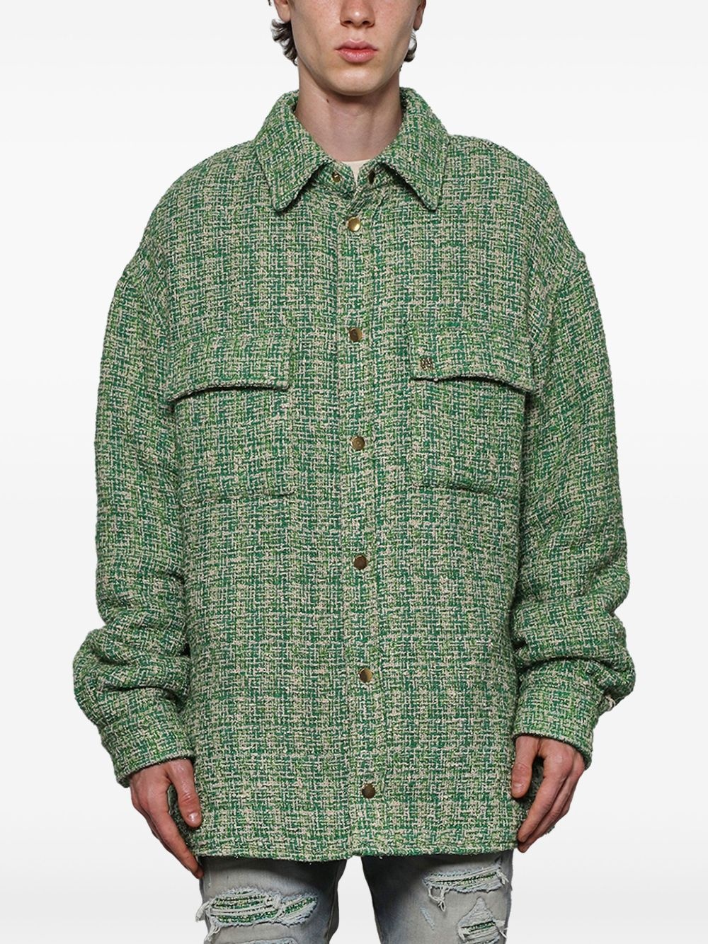 bouclé padded overshirt - 3