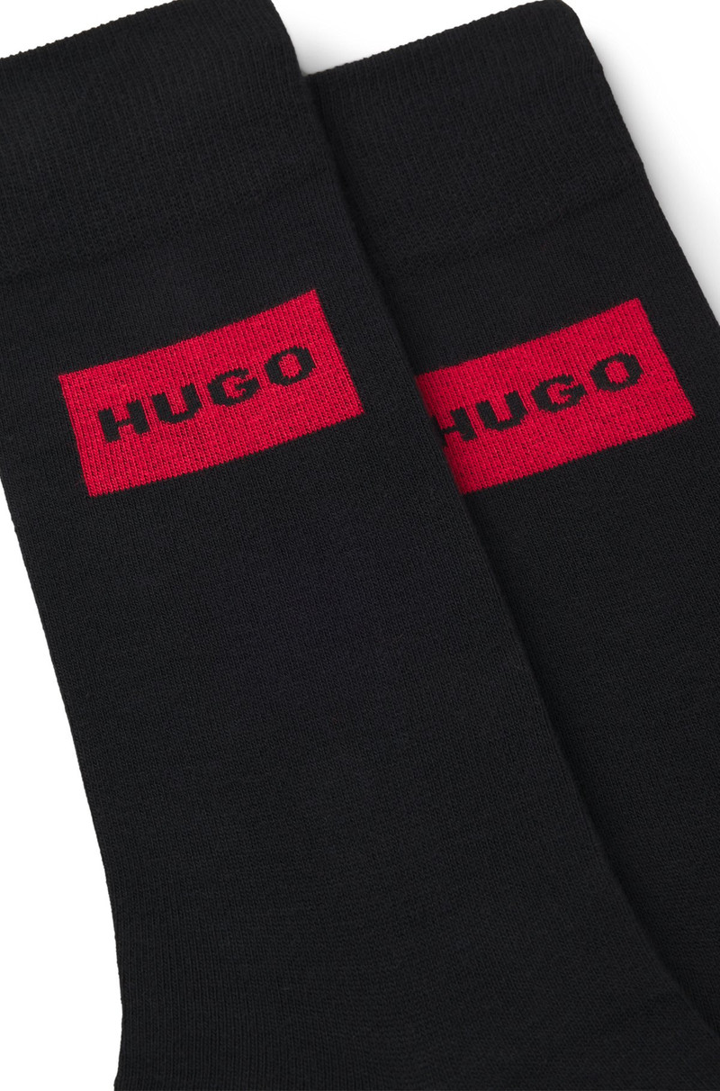 HUGO TWO-PACK OF REGULAR-LENGTH SOCKS WITH RED LOGO LABELS outlook