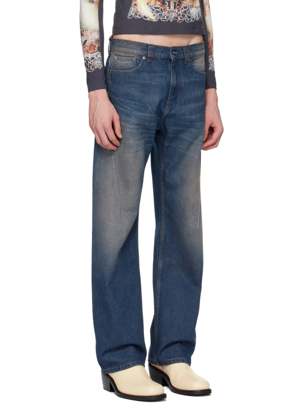 SSENSE Exclusive Indigo 'Paris' Best' Jeans - 2