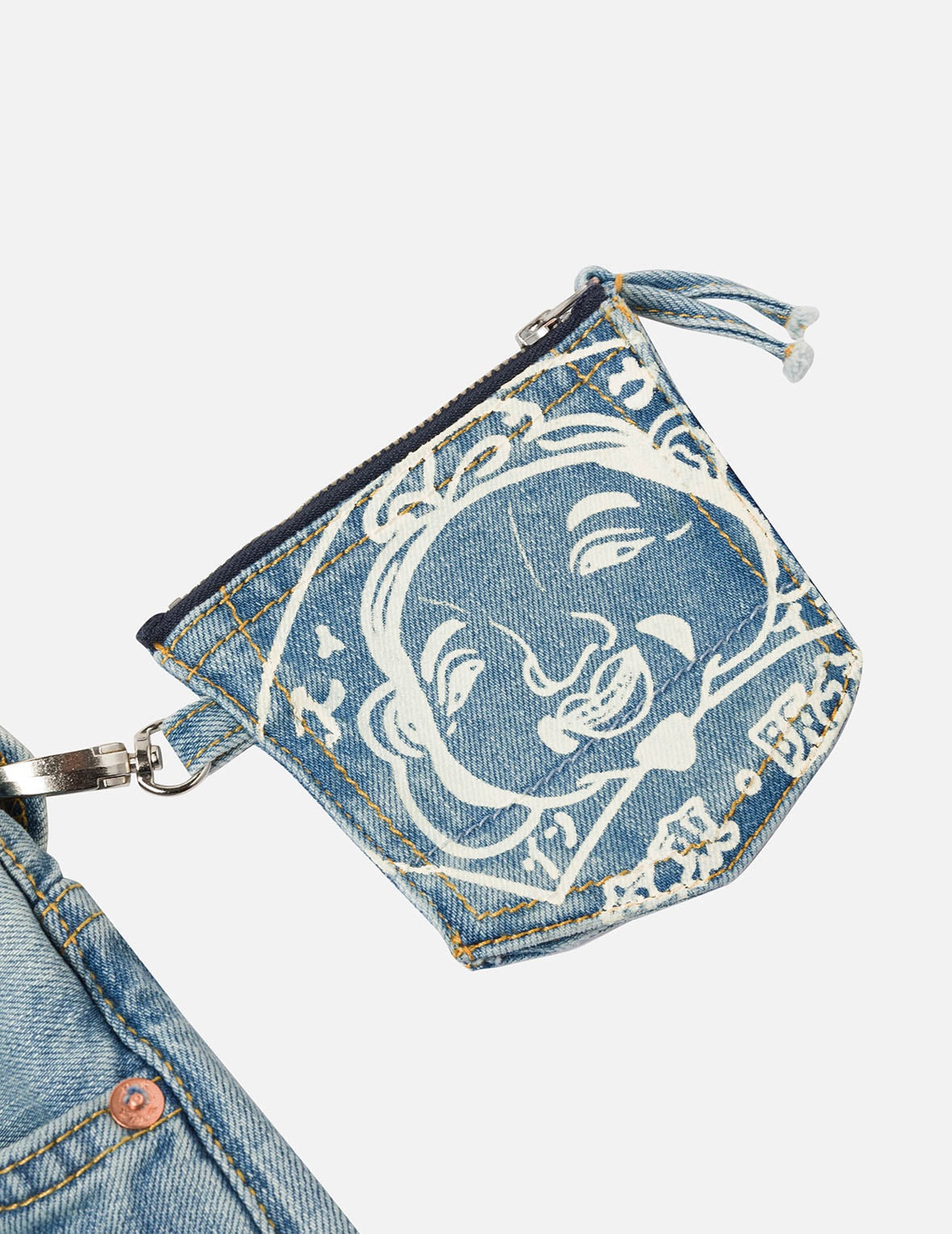 Multi-Pocket with Seagull Print 3D Fit Jeans - 14