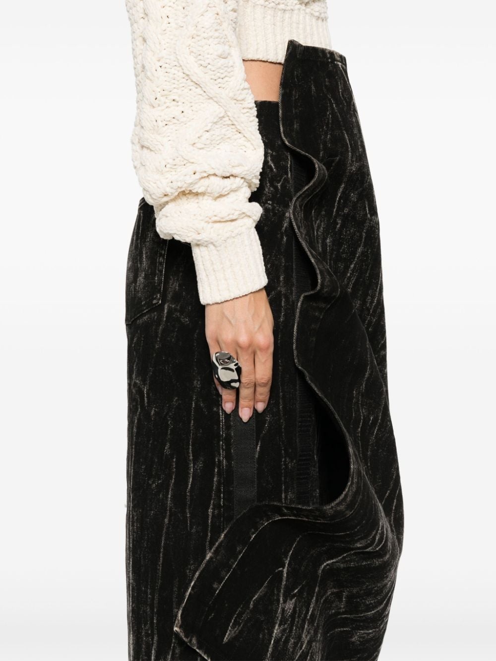 bleached denim skirt - 5