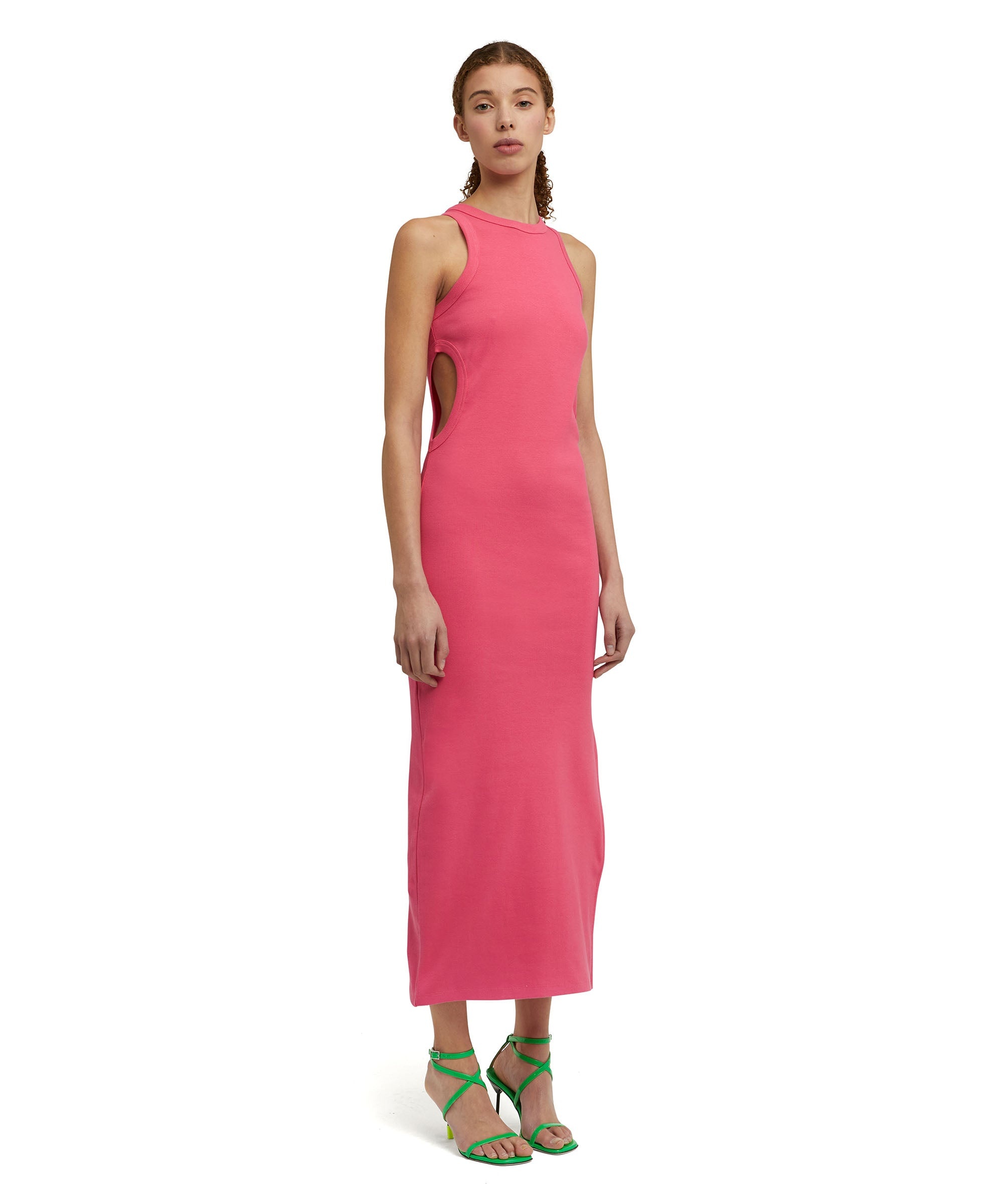 Ribbed stretch cotton midi sheathe dress - 1