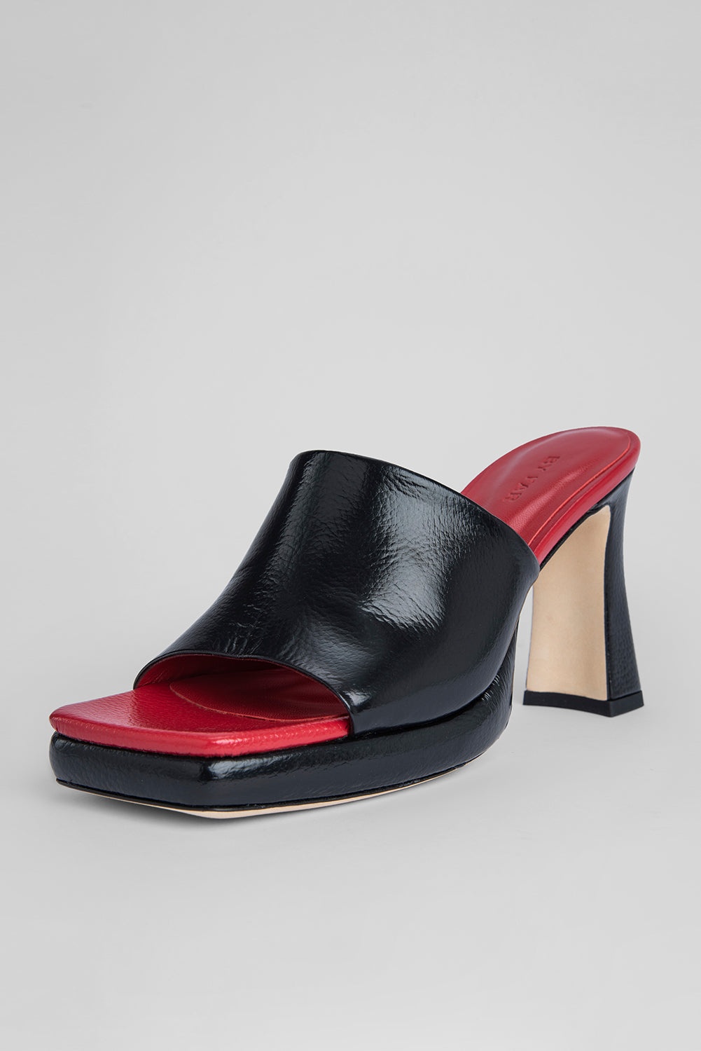 Beliz Black Gloss Grained Leather - 6
