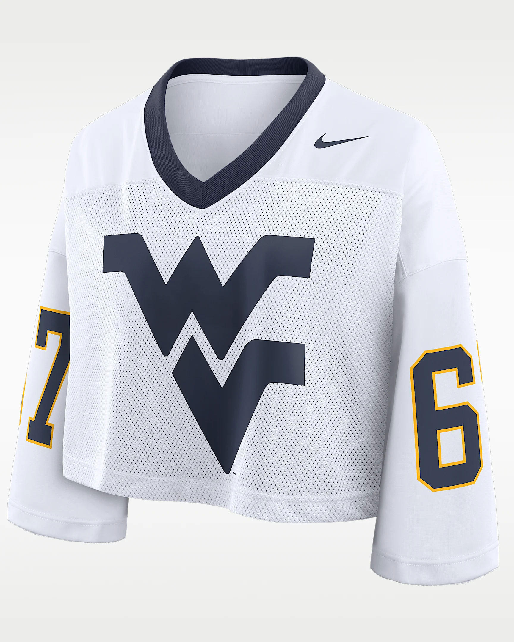West Virginia Logo Women's Nike Dri-FIT College Cropped Jersey - 1